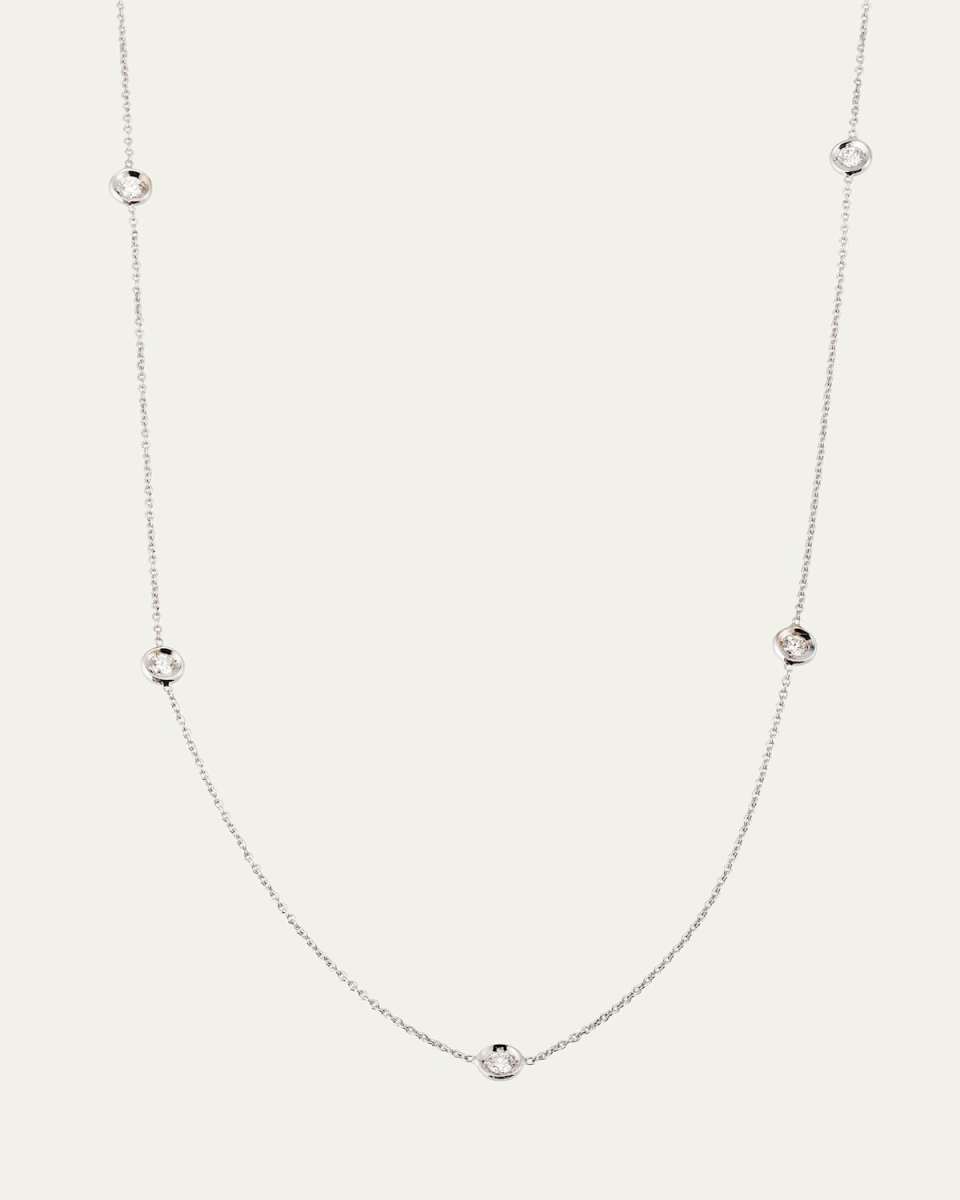 18k Gold Diamond Station Necklace